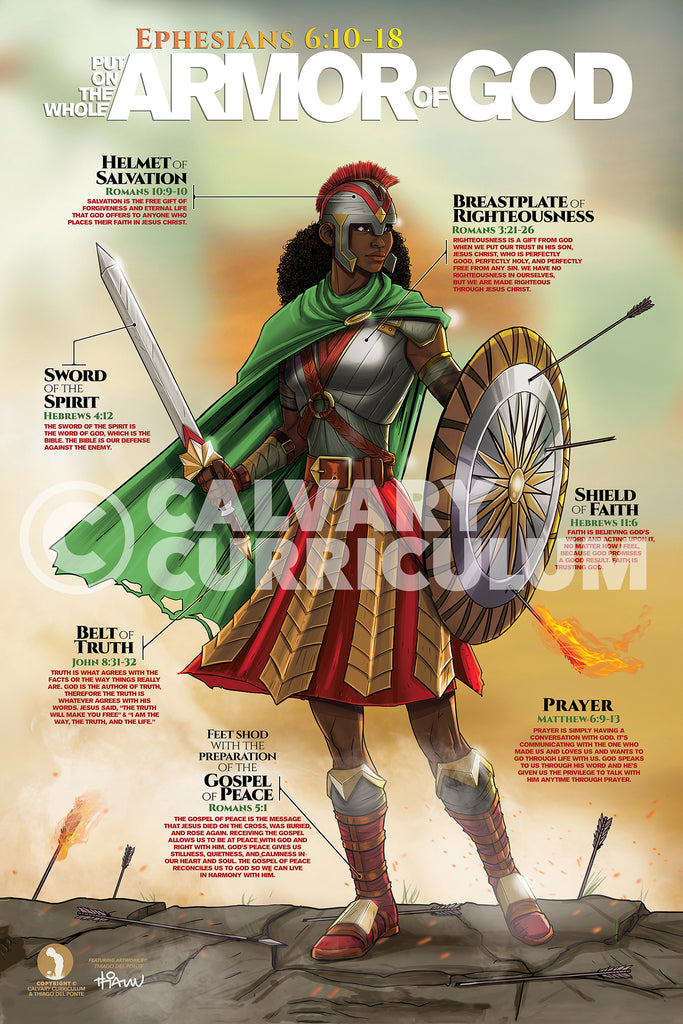African Female (Armor of God) Calvary Posters