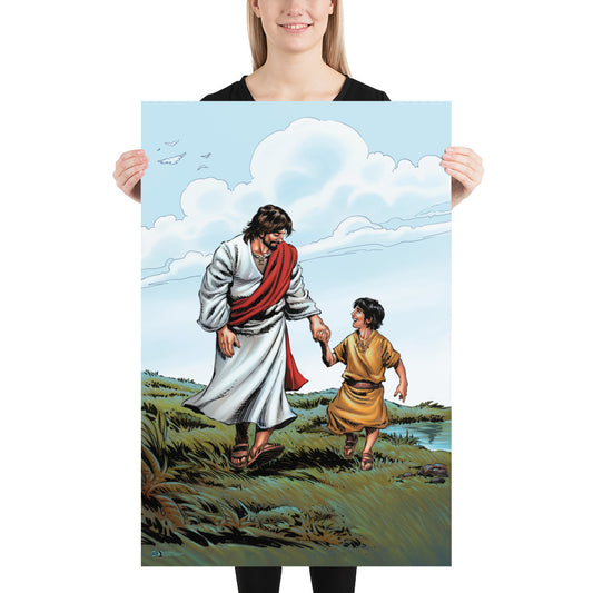 Jesus Walking with Child